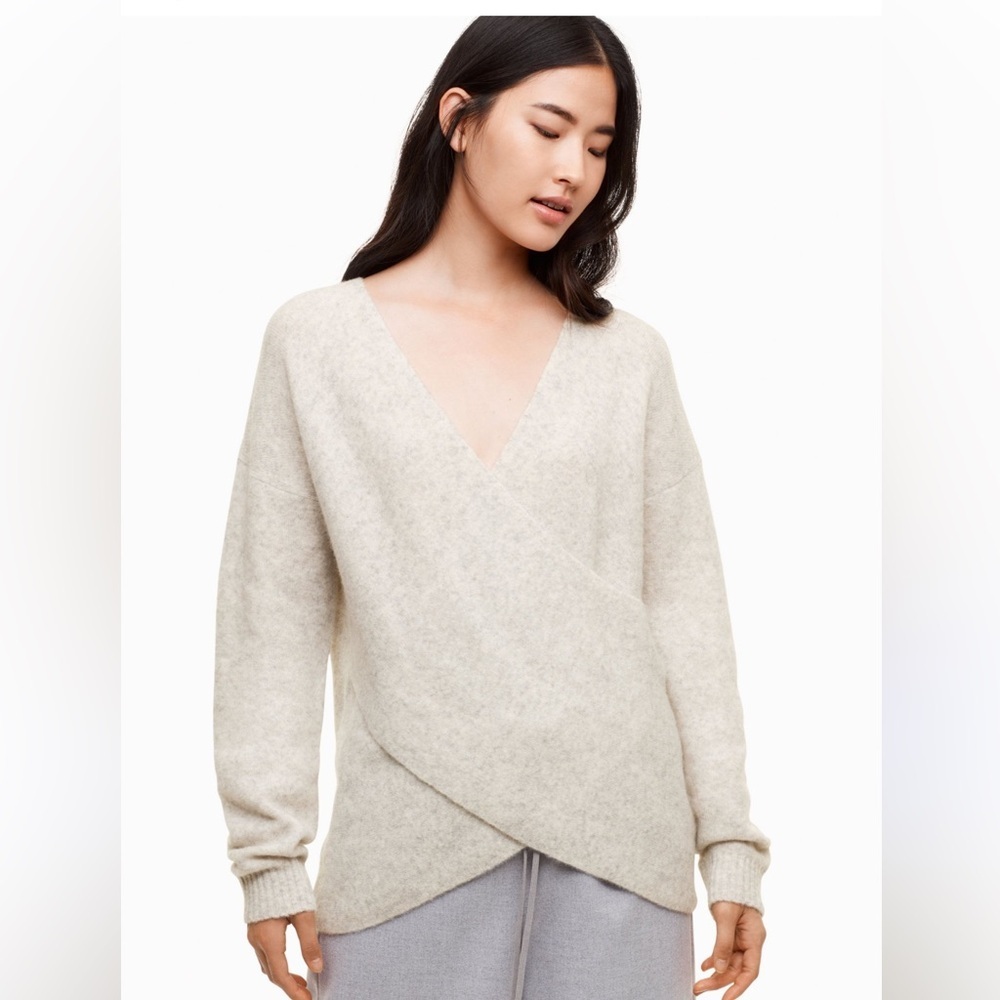 Babaton V-Neck Cream Sweater